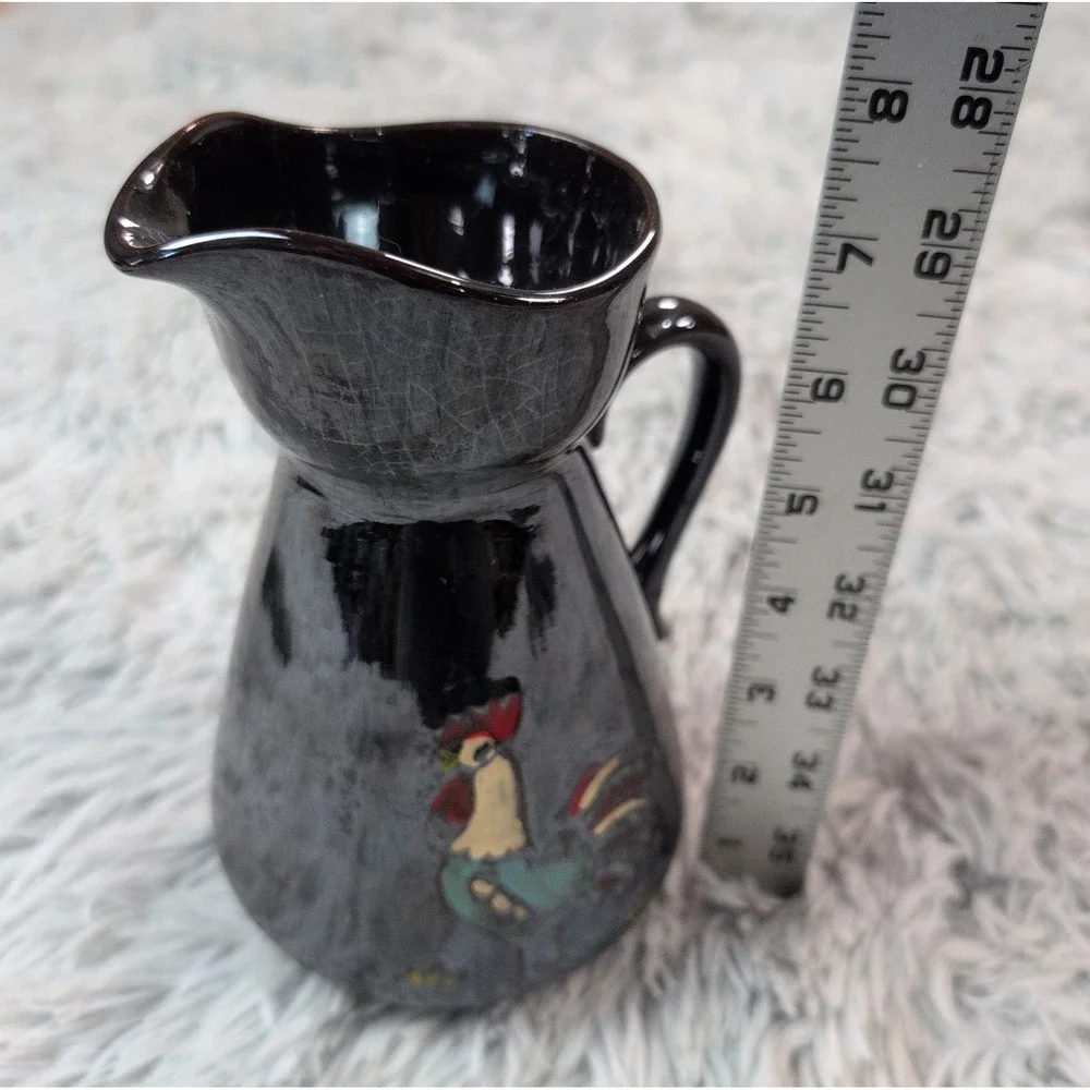 Vintage Rooster Milk Pitcher Vase Farm Style Home Decor Collectible